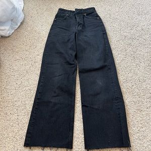 zara wide leg jeans black